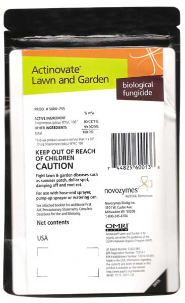 Actinovate® Lawn and Garden Fungicida que contiene Streptomyces lydicus cepa WYEC 108,