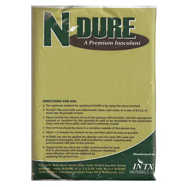 Un paquete de NDure Alfalfa y Cover Inoculant