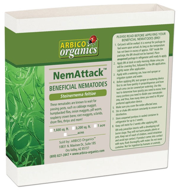 NemAttack™ - Nematodos beneficiosos Sf en un paquete comercial.