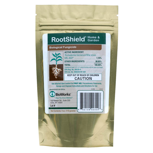 RootShield® Home & Garden Trichoderma Granules en un recipiente de mylar.